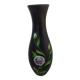 Très grand vase noir décor fleurs hauteur 61,50 cm