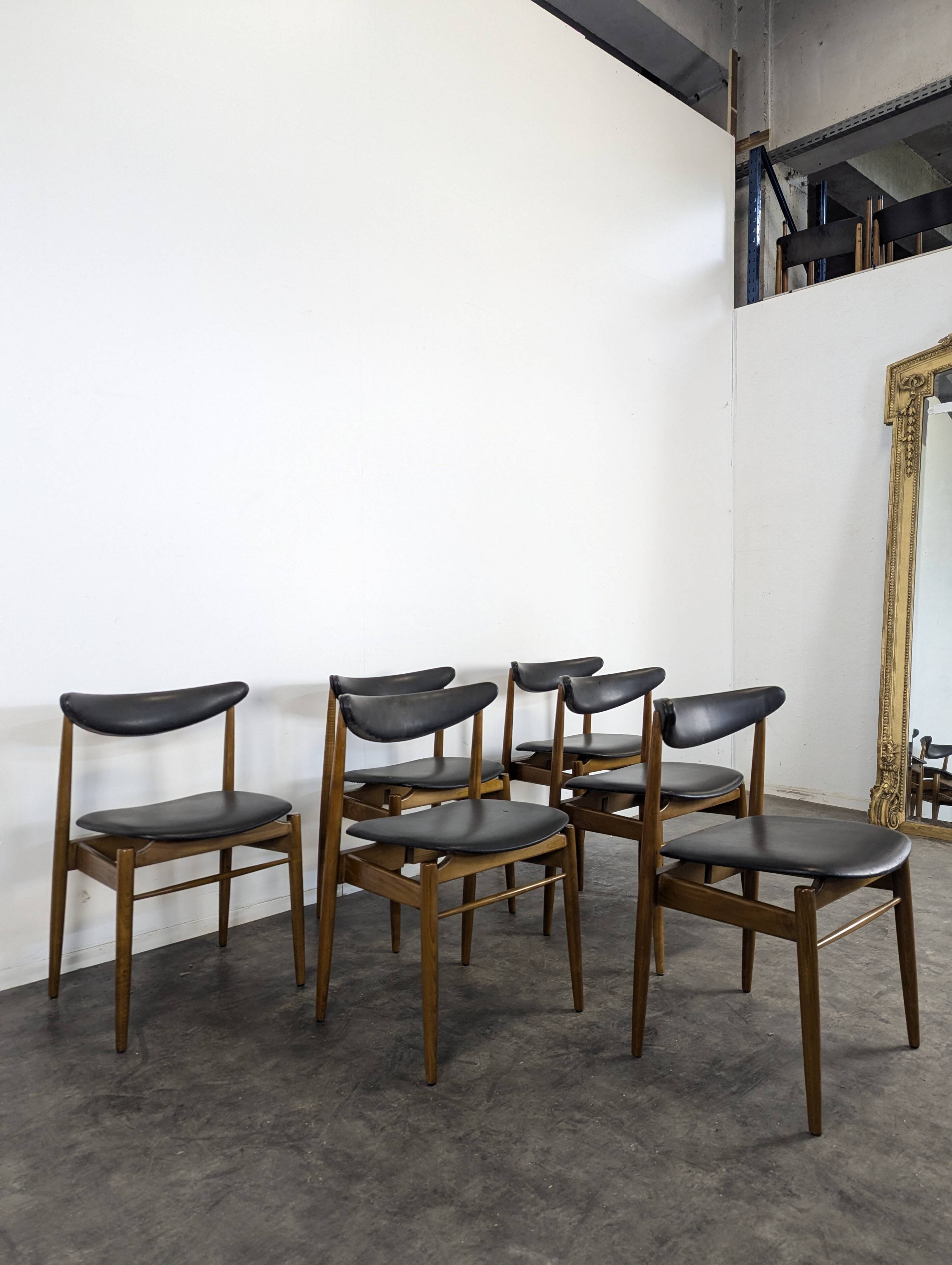 Set of 6 Scandinavian teak chairs