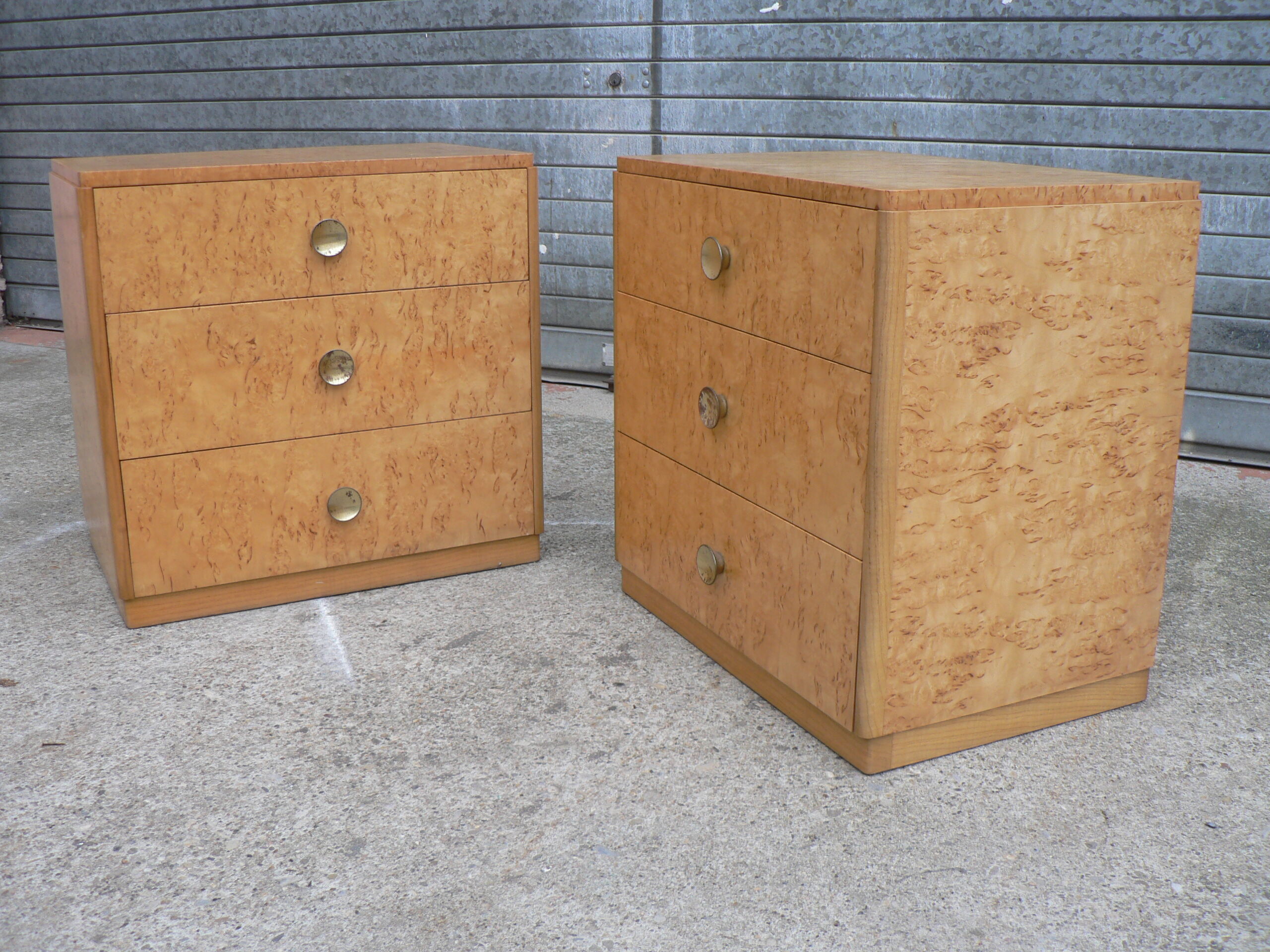 Pair of art deco bedside commode
