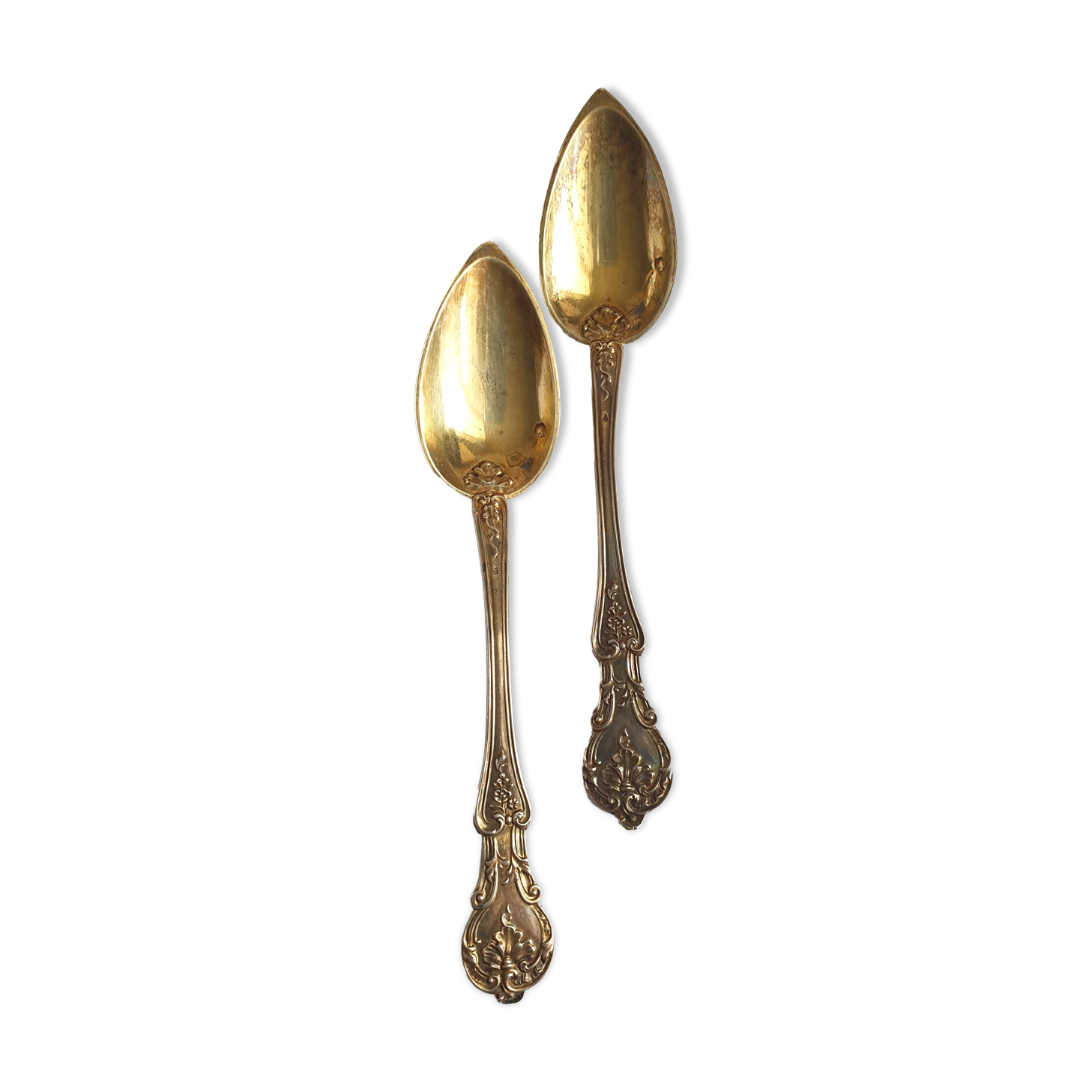 2 spoons solid silver vermeil minerva 2
