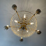 Waterfall chandelier with crystal tassels