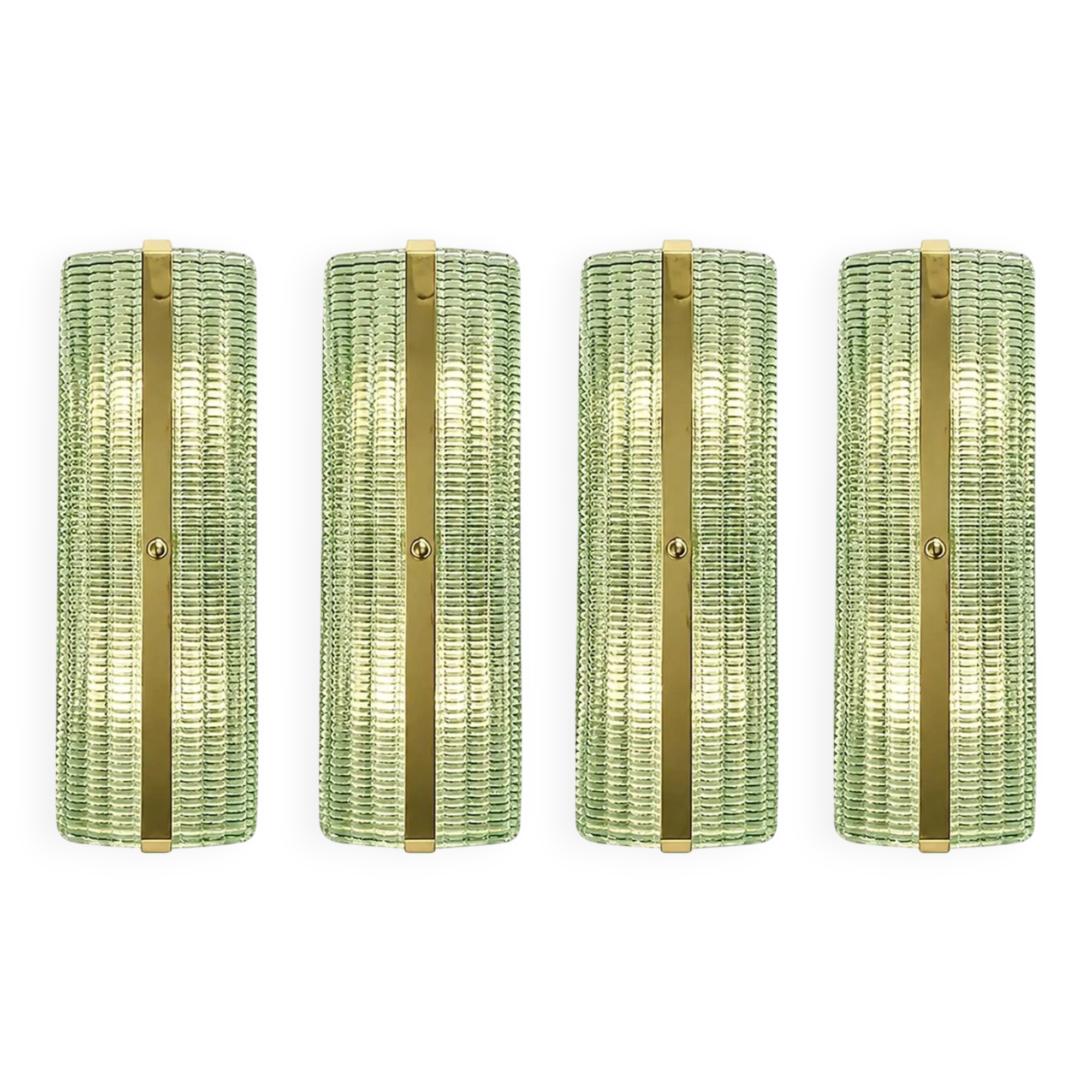 Contemporary Rectangular Murano Glass Wall Sconces With Chrome Finish – Set
