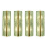 Contemporary Rectangular Murano Glass Wall Sconces With Chrome Finish – Set