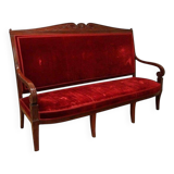 18th Century French Hand Carved Mahogany Upholstered Sofa in the style of George Jacob