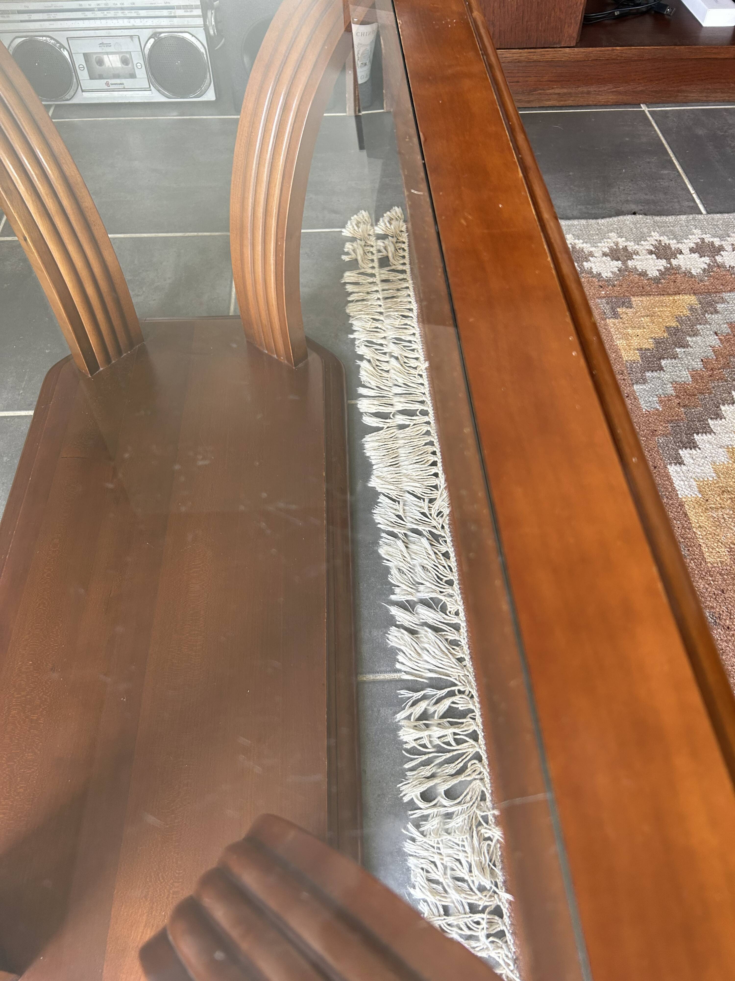 Coffee table in wood and tempered glass Antoine Motard