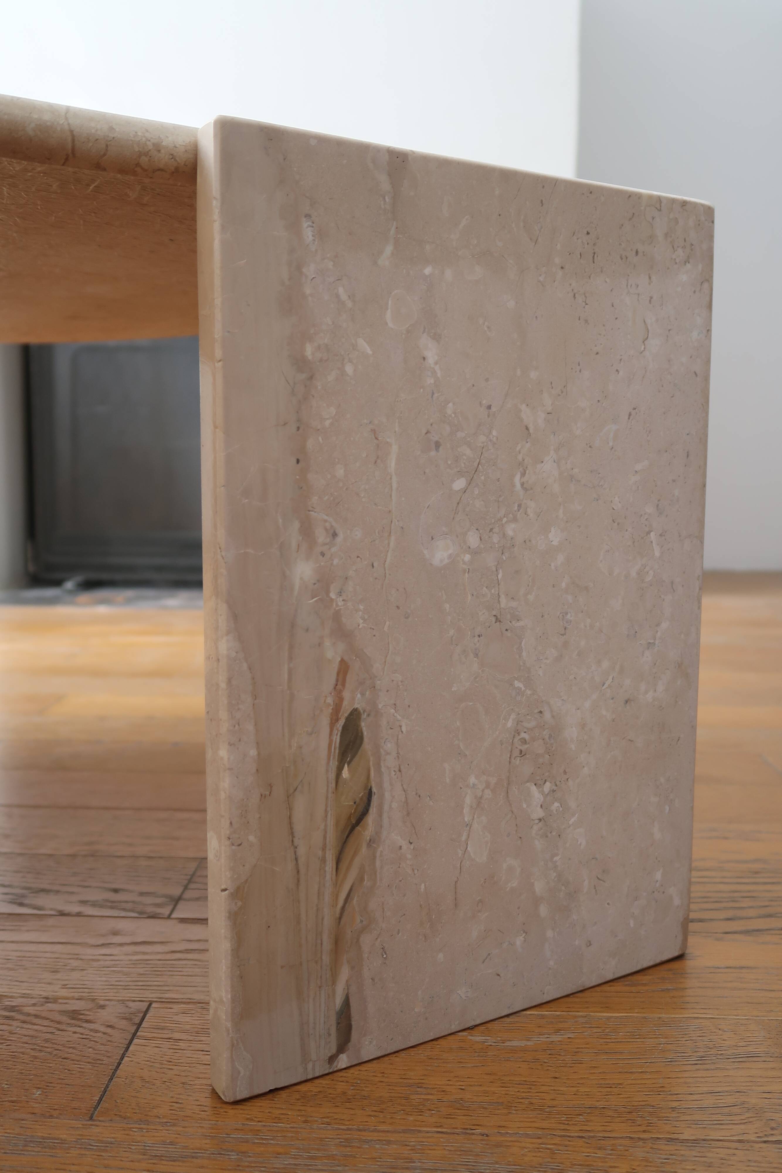 Travertine coffee table Roche Bobois