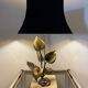 Lampe florale bronze 1970