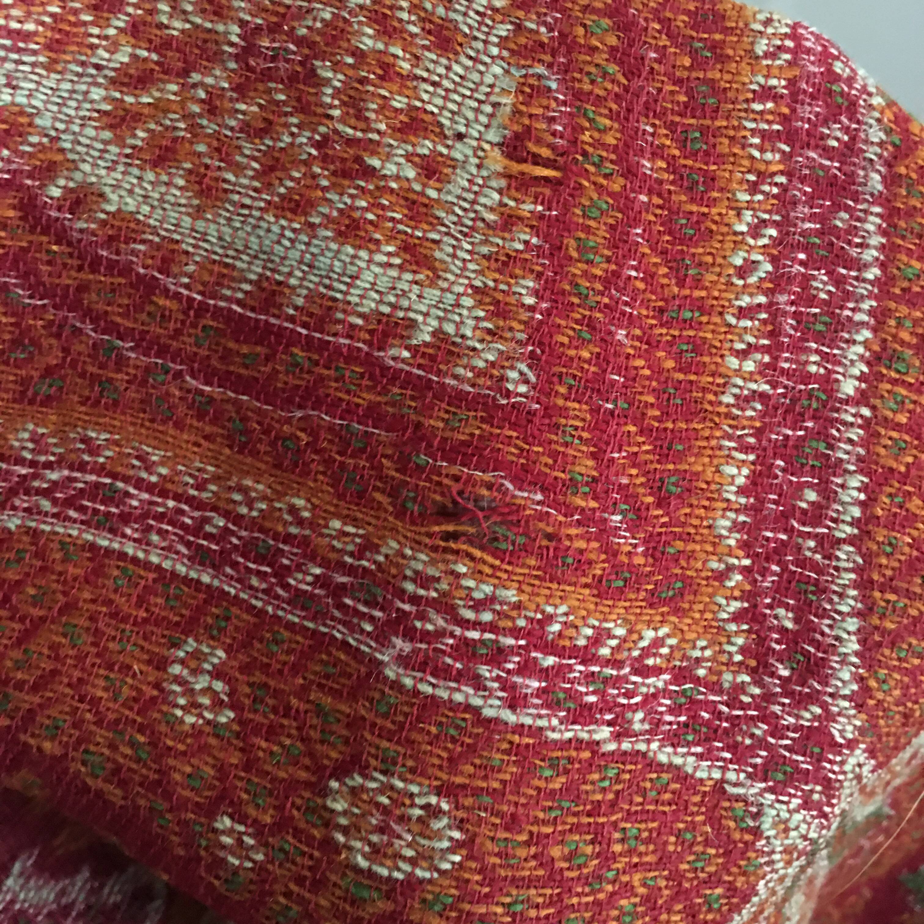 19th-century Alsatian Indian print in woven wool