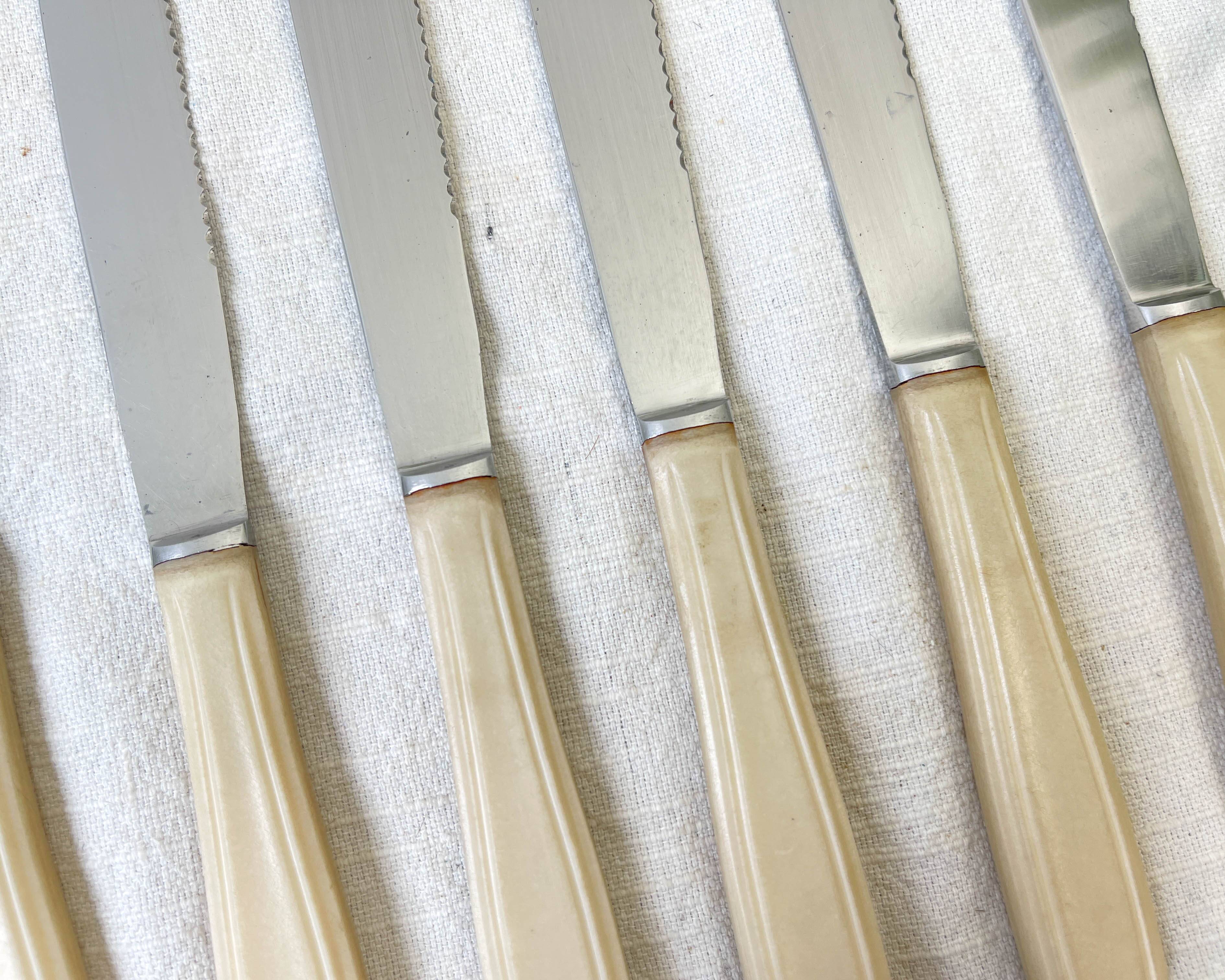 6 vintage Bakelite ivory knives France