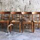 4 chaises vintage en bois et paille