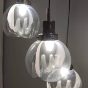 Murano Glass and Varnished Metal 3-Light Pendant by Toni Zuccheri for Venini