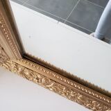 Miroir ancien à crêtes en bois doré 72x96cm