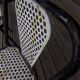 4 armchairs chairs Seducta perforated steel 50s by René Malaval