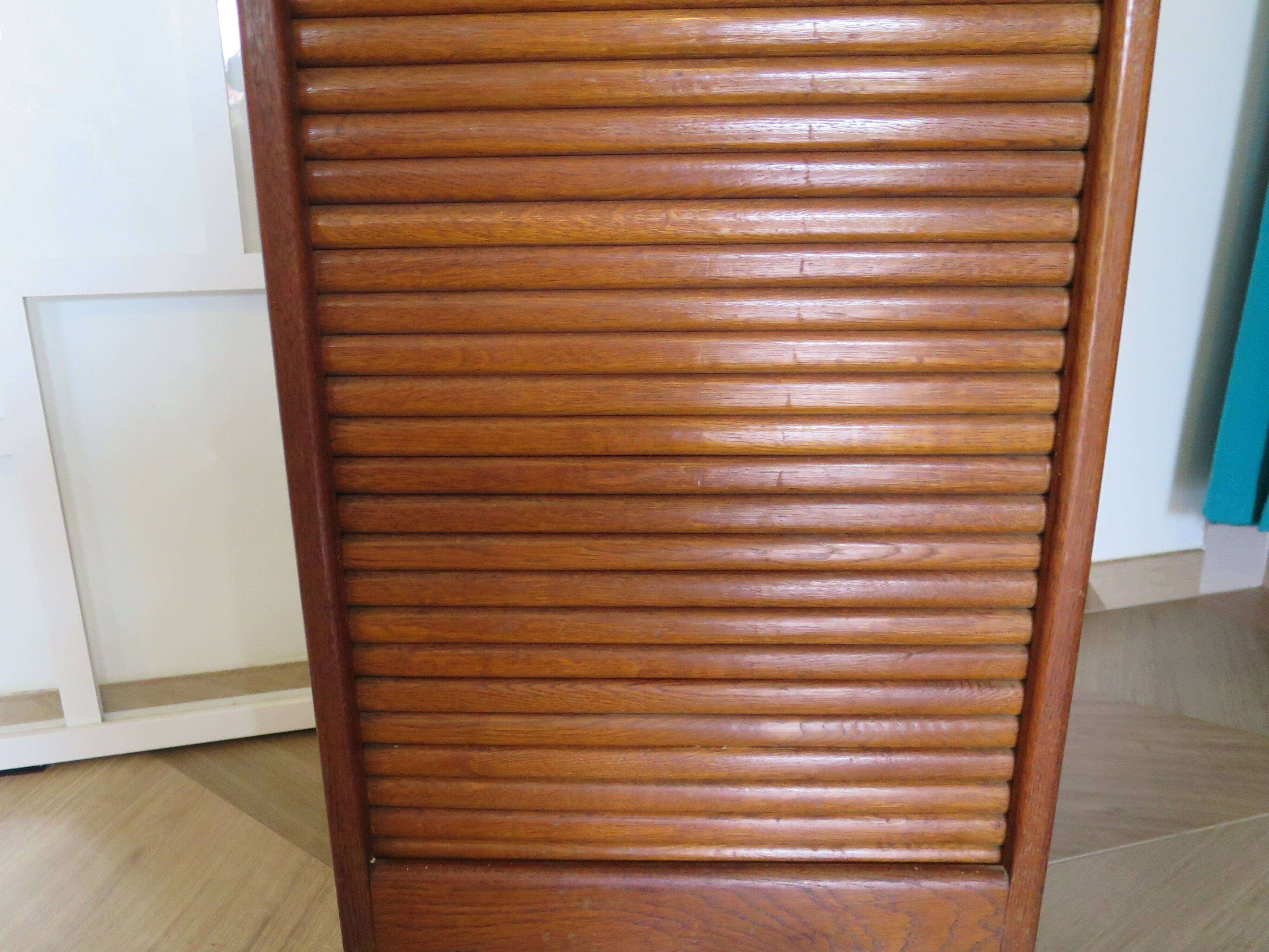 Burwood oak curtain file cabinet, 1960s