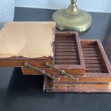 Glass and wood cigarette box
