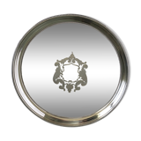 Silver metal round tray