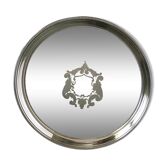 Silver metal round tray