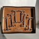 Set of 6 stainless steel knife rests by Chabanne in its original box.