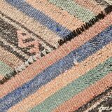 6x8 Green & Blue Striped Handmade Kilim Rug, 174x256Cm