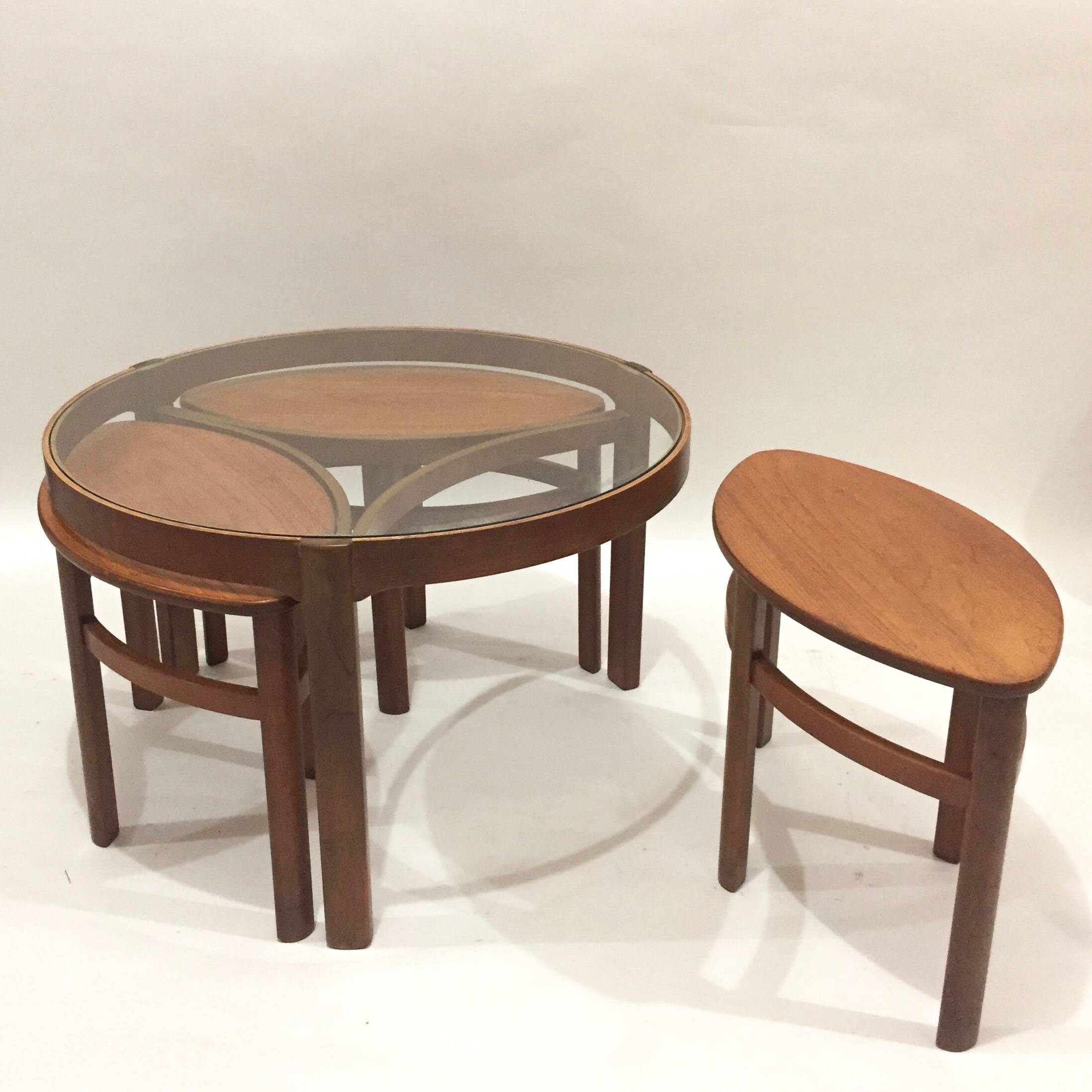 Teak and glass coffee table
