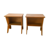 2 vintage bedside tables compass feet 50s