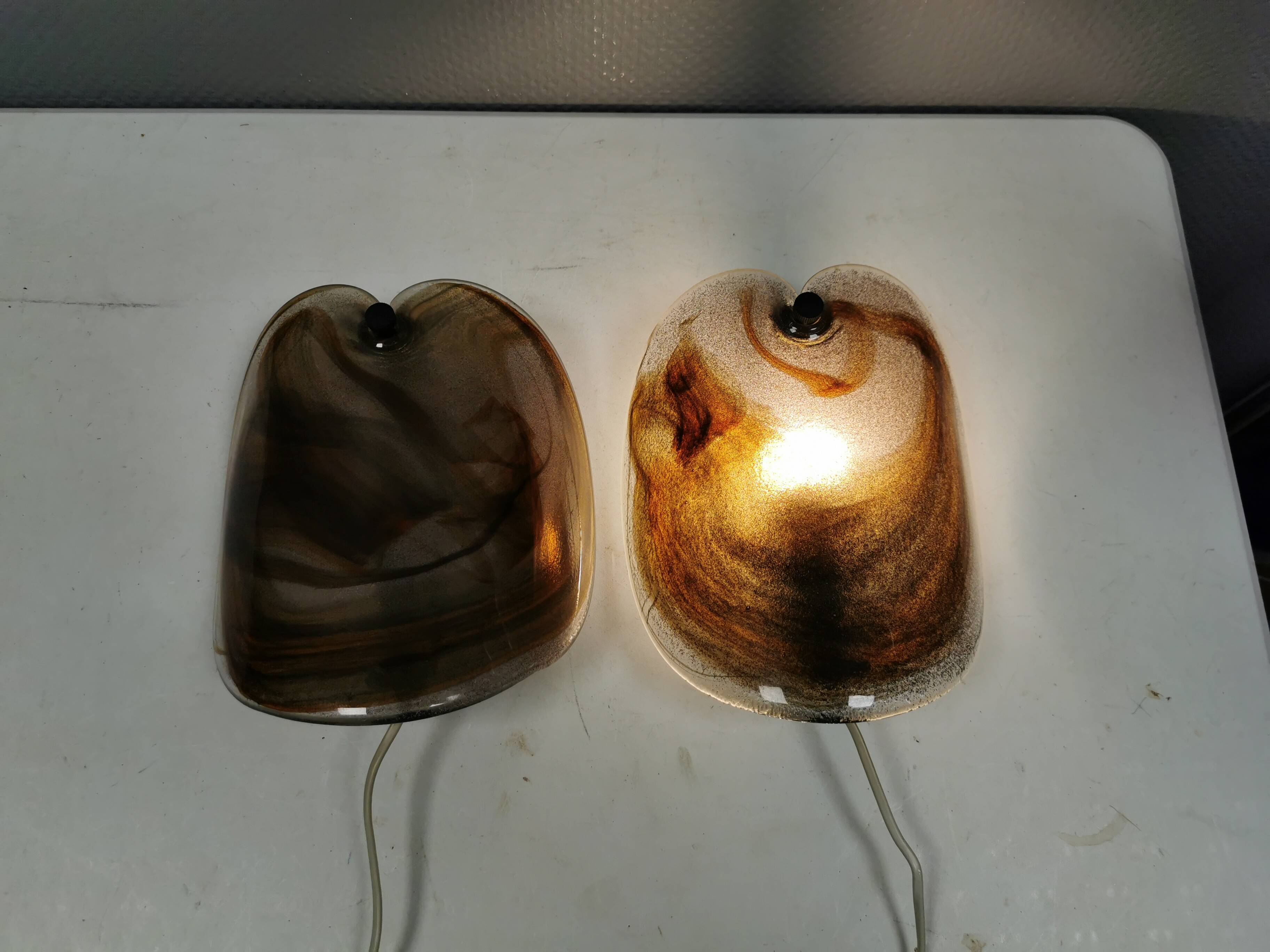 Glass wall lamps, by Per Lutken for Holmegaard Denmark in the late 70s