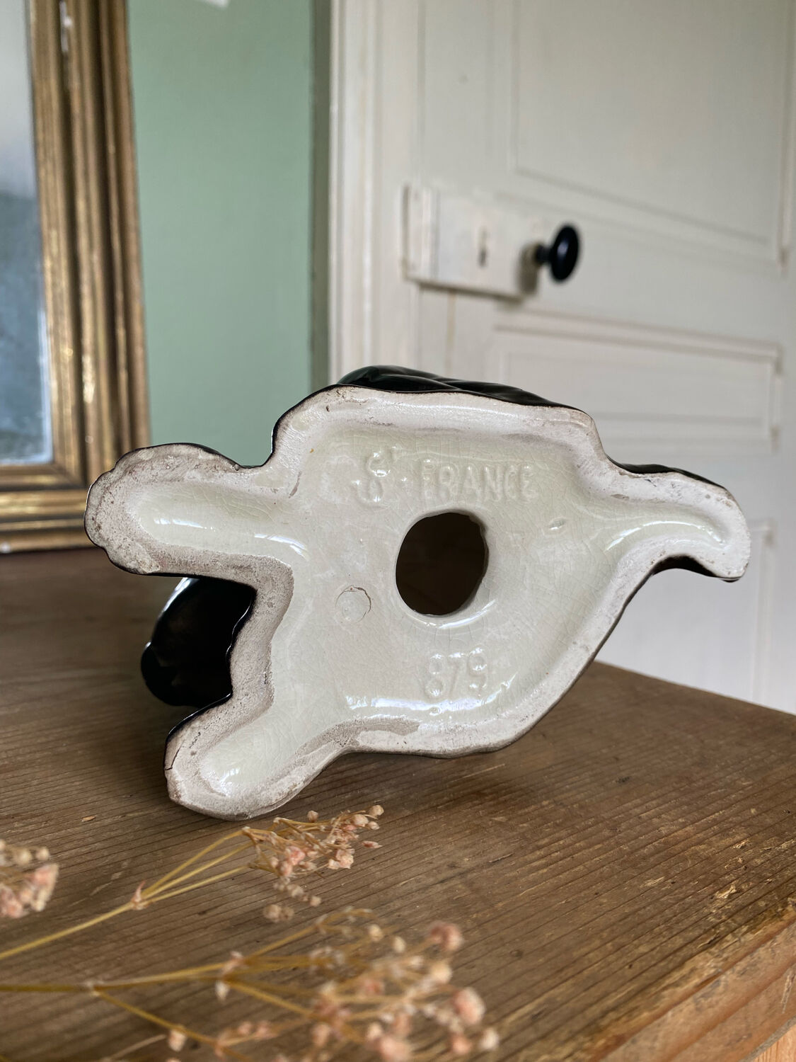 Chien art deco en céramique émaillée de Saint Clément