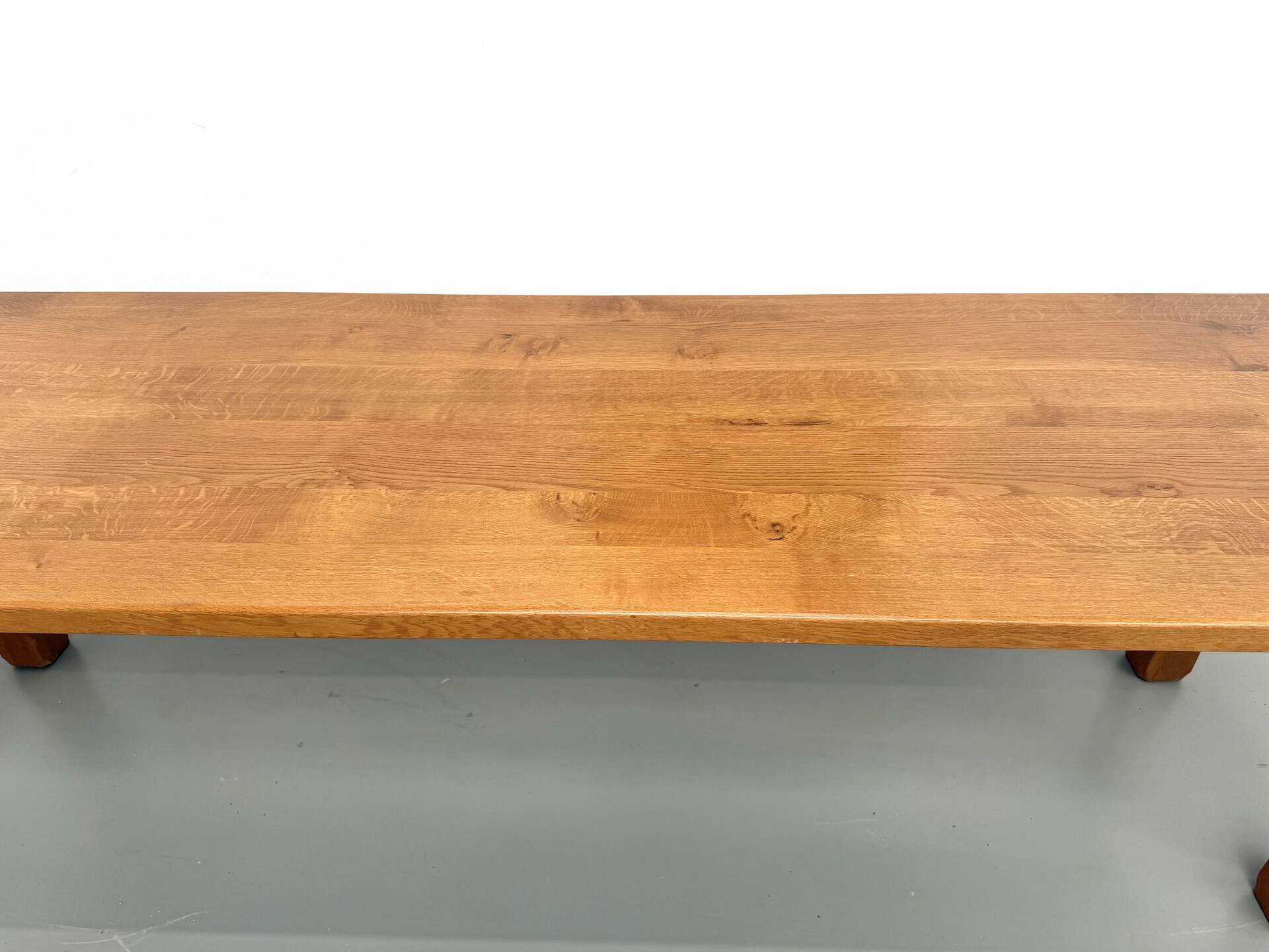 XL brutalist dining table in solid oak