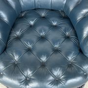 Armchair Napoleon III leather Chesterfield way, late nineteenth