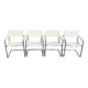 Set of 4 dining chairs in white, S34 Mart Stam/Marcel Breuer style Italy