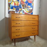 60s light wood chest of drawers