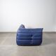 Michel Ducaroy Ligne Roset Blue Leather Togo Corner Sofa France 1980s