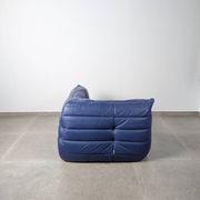 Michel Ducaroy Ligne Roset Blue Leather Togo Corner Sofa France 1980s