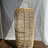 Large lantern-shaped rattan pendant lamp H50 D24