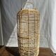 Large lantern-shaped rattan pendant lamp H50 D24