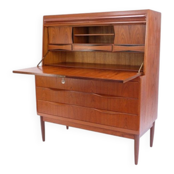 Torvits secretary in teak, retro vintage Danish style from the 1960s.