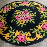 Vintage round wool rug, 150cm, 1970s