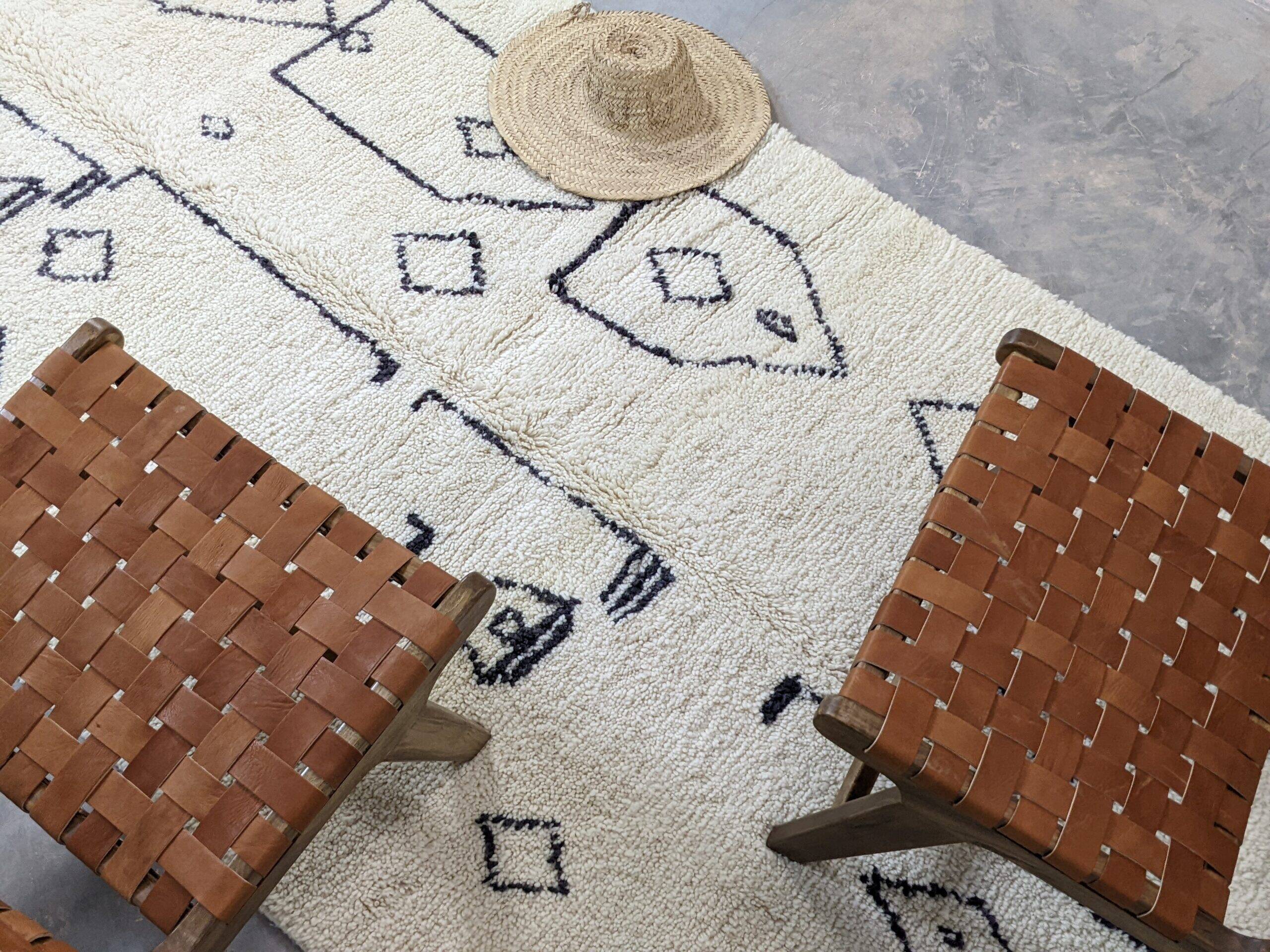 Two Moroccan leather armchairs