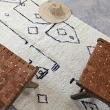 Two Moroccan leather armchairs