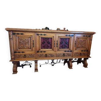 Solid wood sideboard in Spanish Renaissance style