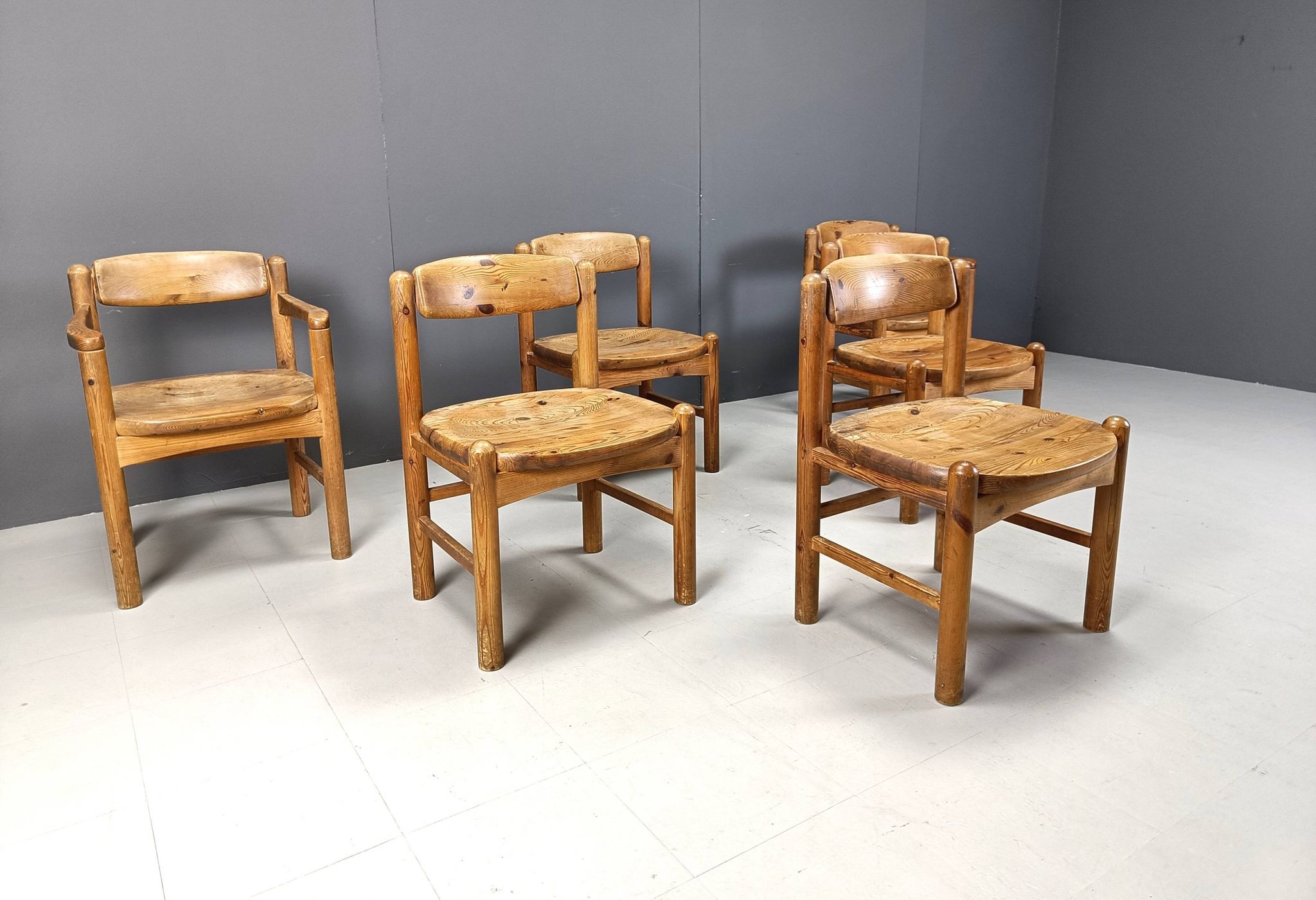 Rainer Daumiller pine wood dining chairs for Hirthals Savvaerk