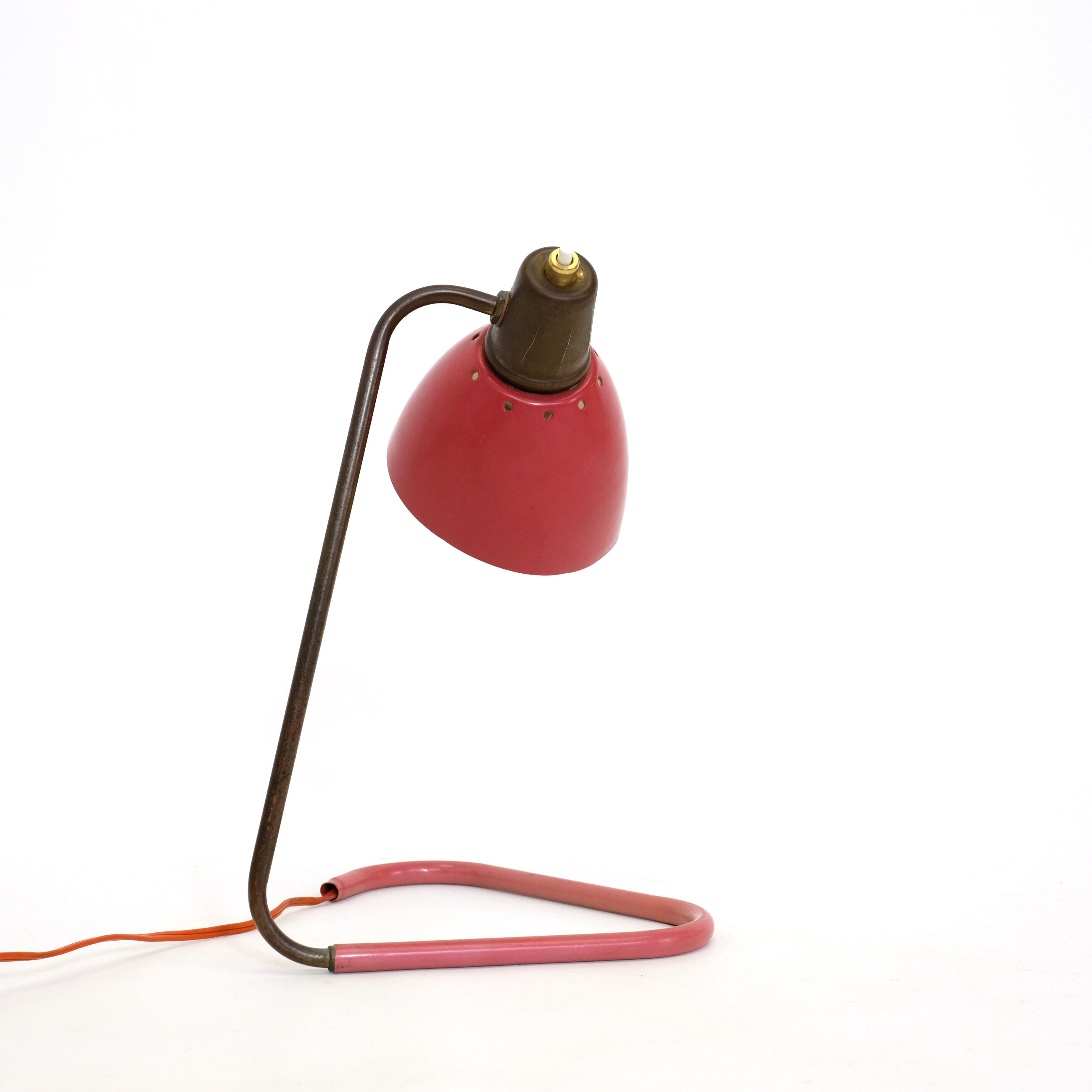 Robert Caillat, red and gold lamp from the years 1950