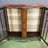 Walnut chippendale showcase - 1930s