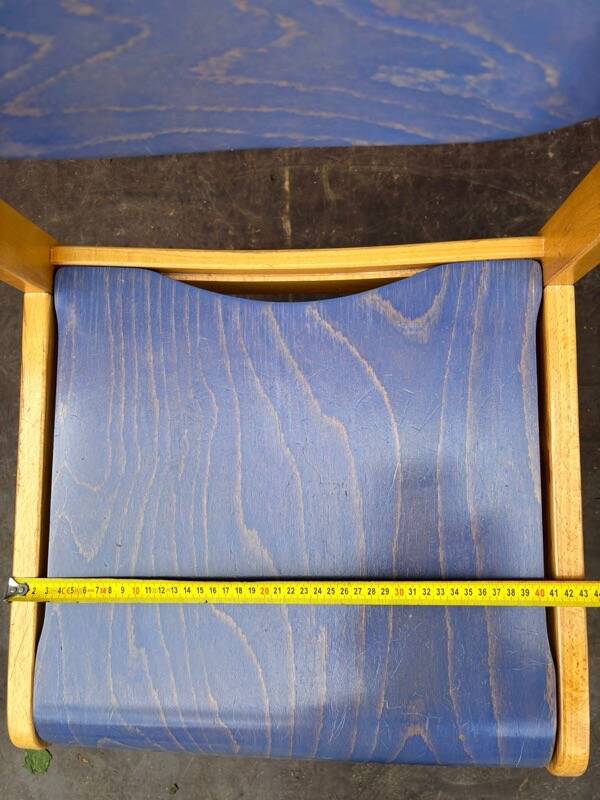 Vintage multicolour Bauhaus-style wooden chair