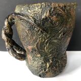 Starry Night pitcher vase with braided handle
