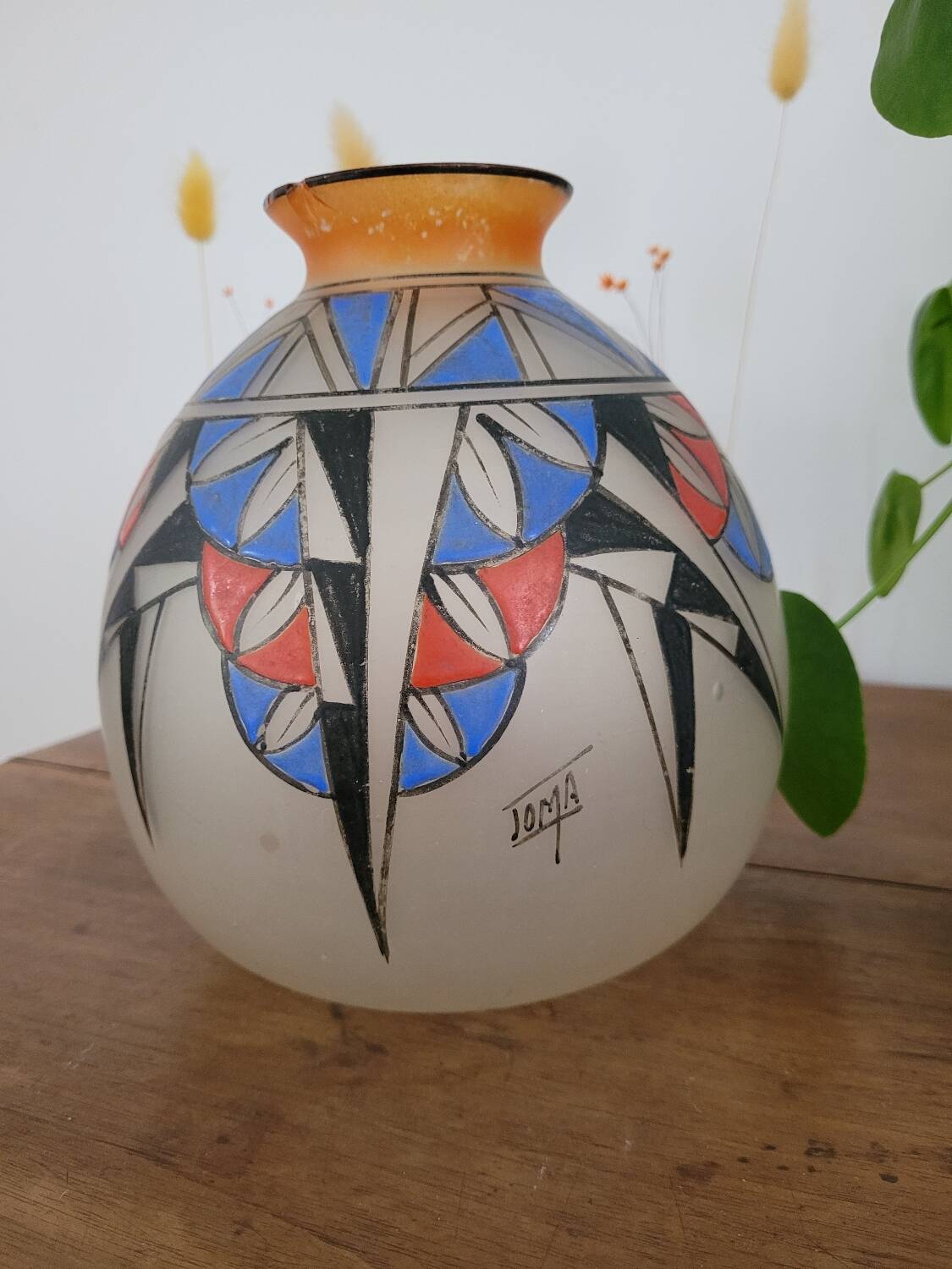 Vase Joma début XXe motif art déco
