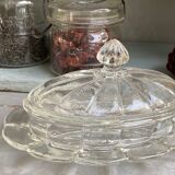 Vintage glass butter tray