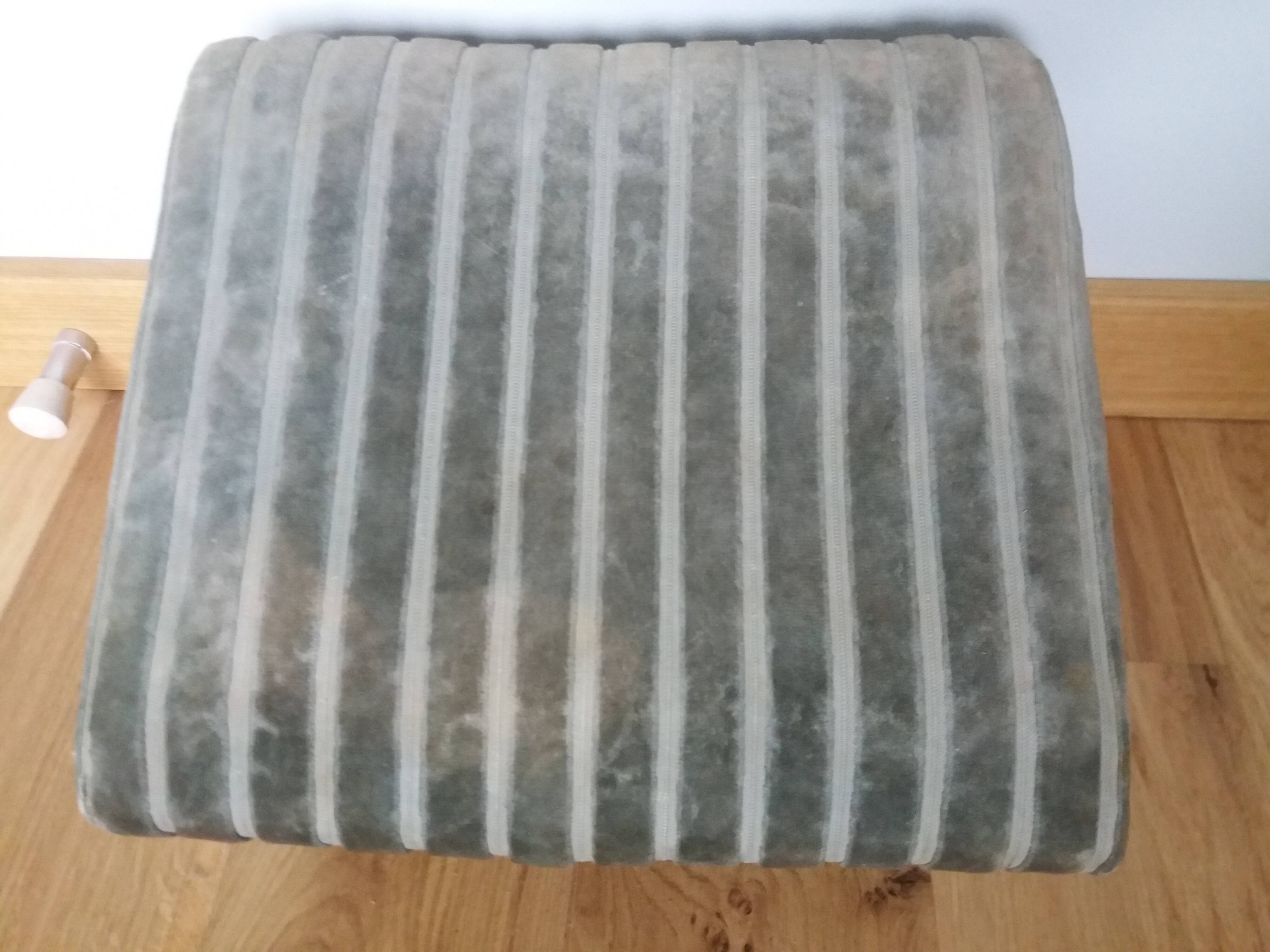 Wooden and velvet footrest