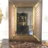 Mirror in metal and copper, dated around 1970 - 52 cm x 33 cm