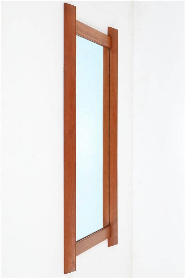 Mid-century teak mirror / Danish modern design / 1960s